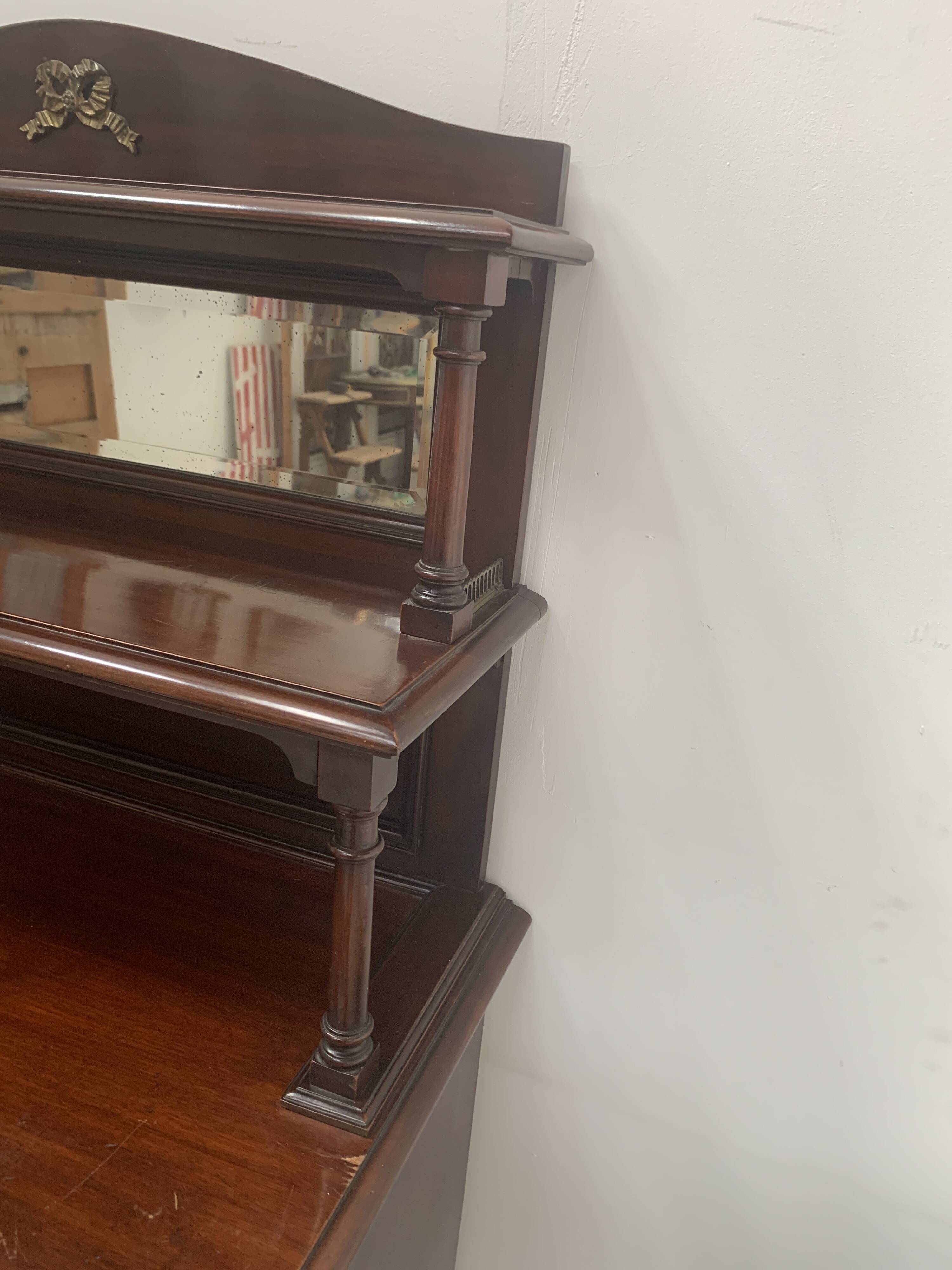 19th century Empire style mahogany serving trolley