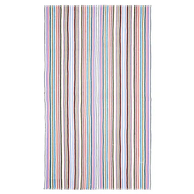 Tapis de couloir vintage turc Oushak fait main en laine et coton, années 1970