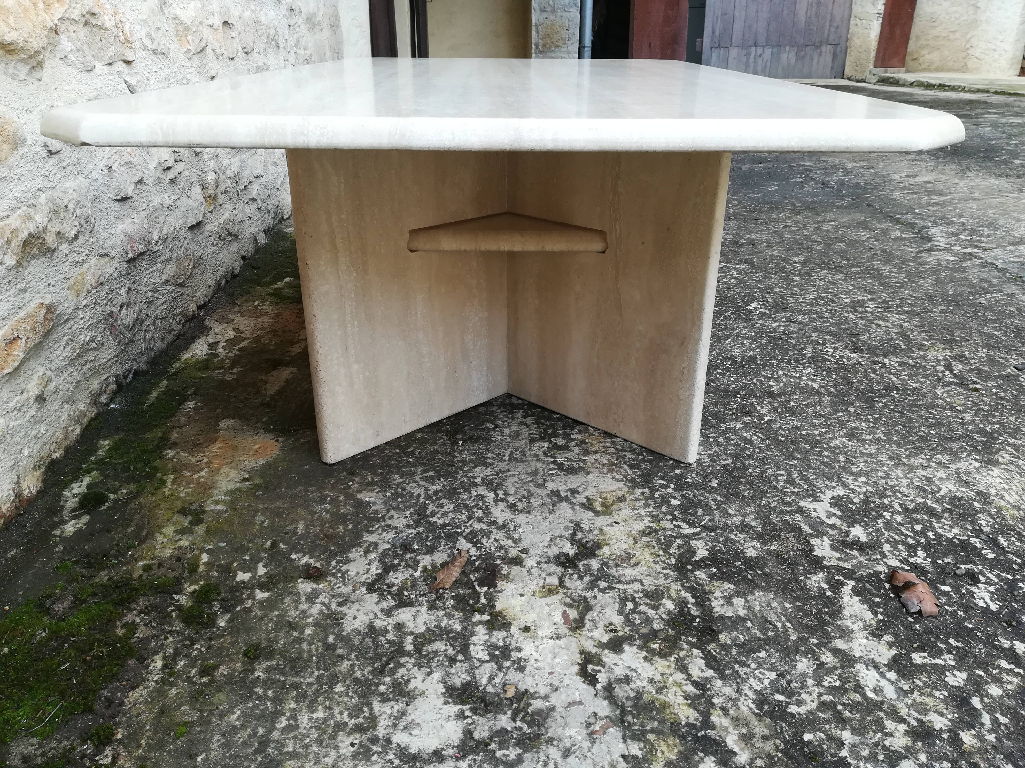 Travertine coffee table