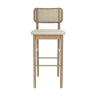 High stool cannage vanilla leather