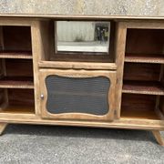 Low sideboard, bar, storage unit, wood, compass legs,