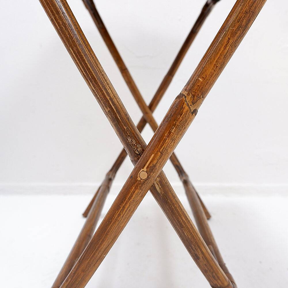 Mid-century colonial style bamboo folding table