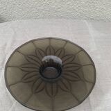 Brown glass cup vintage floral pattern