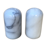 Marble pepper salt shaker duo