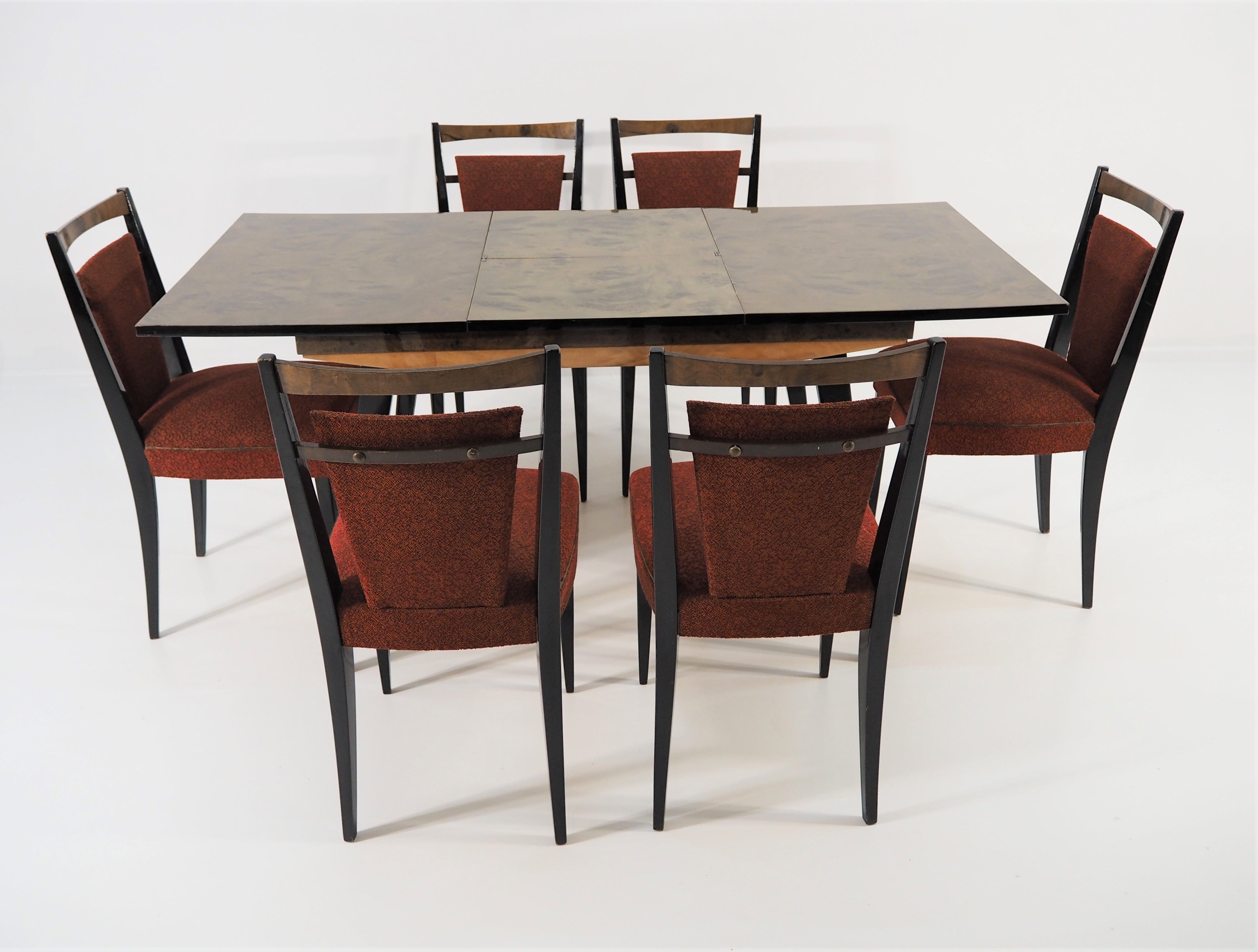 Table and 6 chairs for the dining room of the '70s