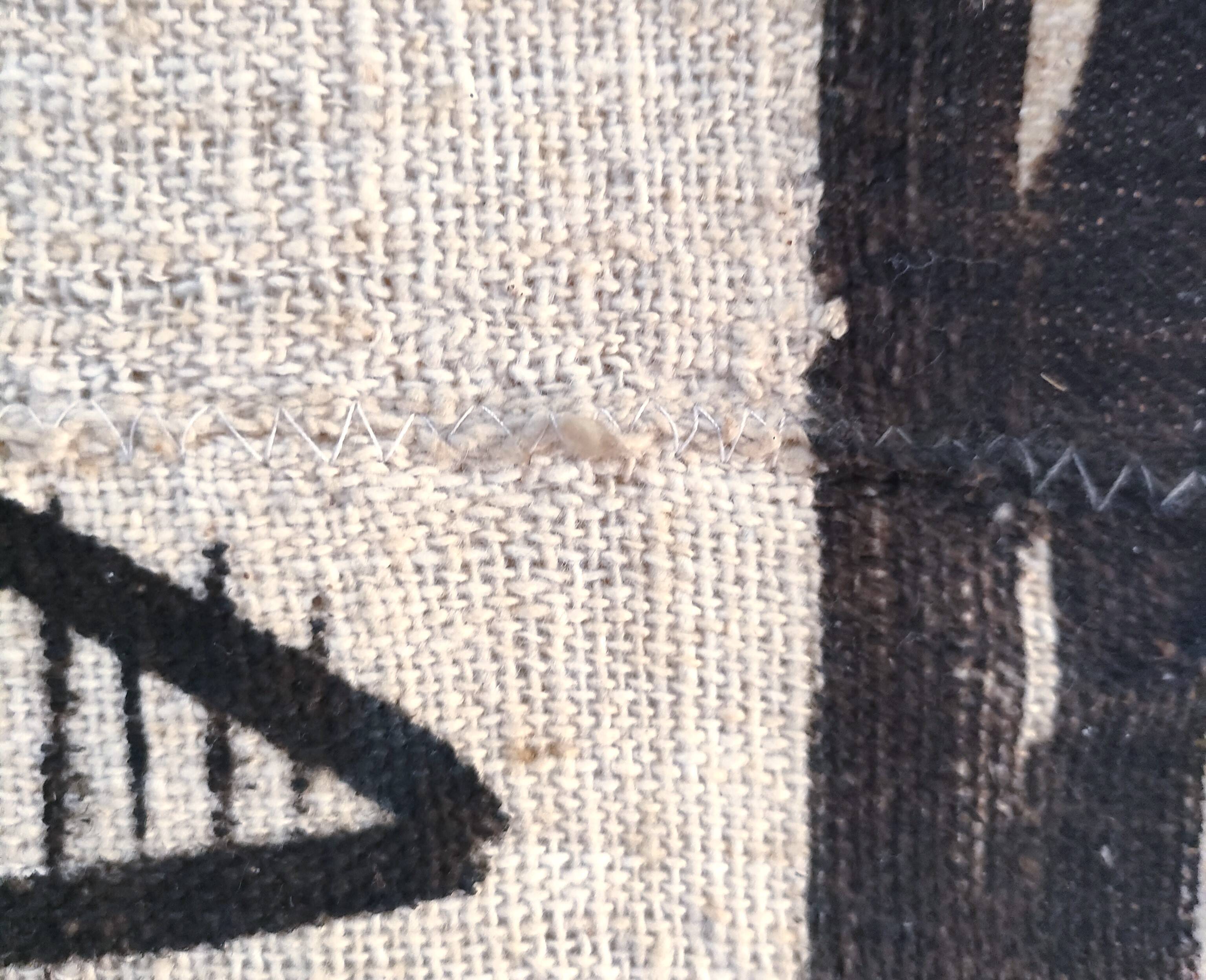 Vintage Korhogo Senoufo canvas tapestry L.103 cm