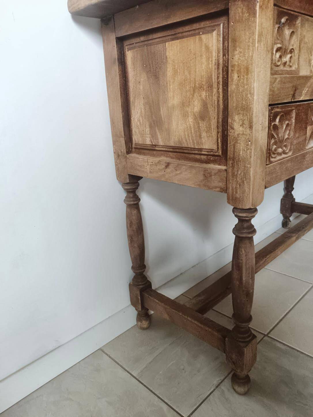 Antique Spanish hand-carved console table