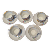 5 cups with saucers
