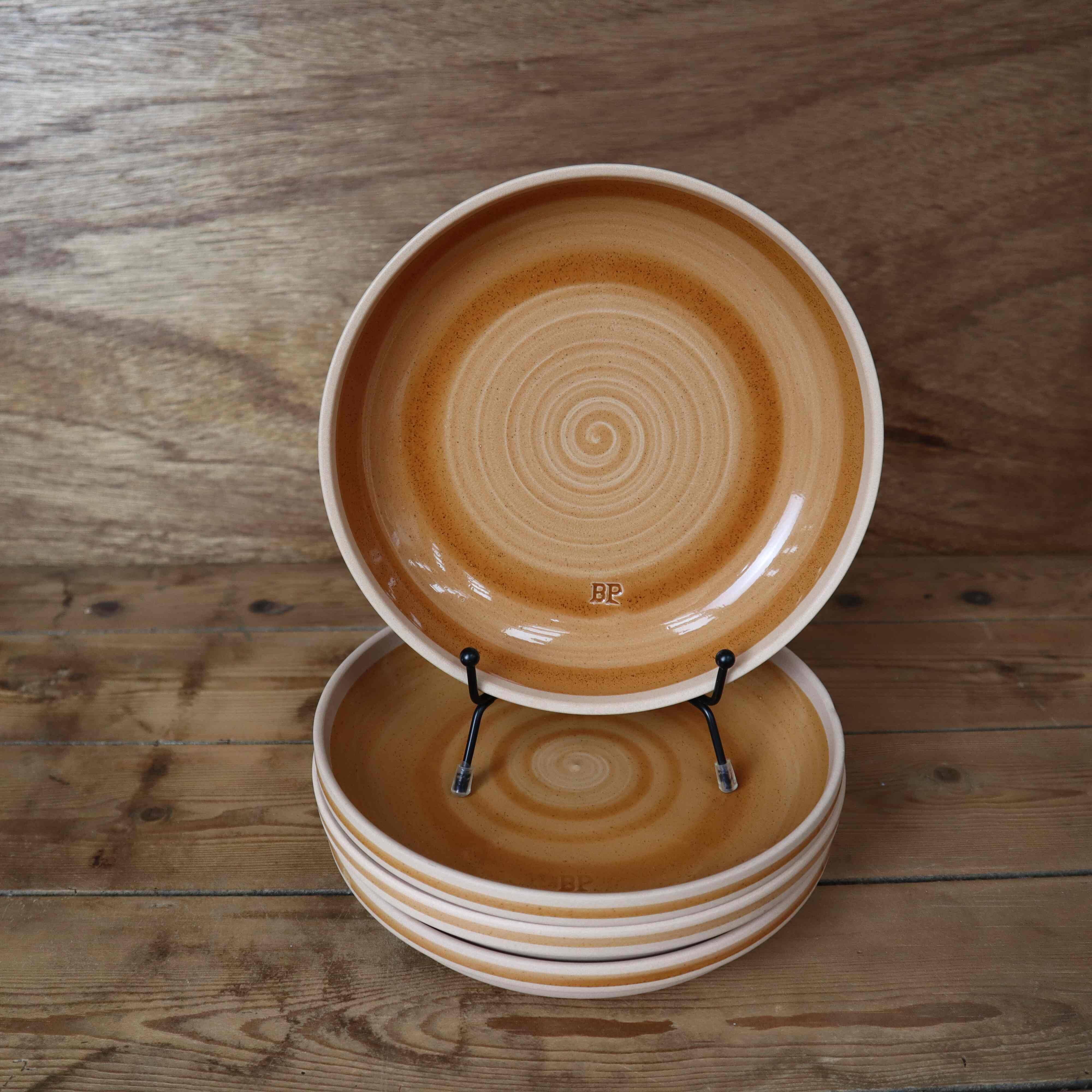 4 Sarreguemines BP sandstone dessert plates