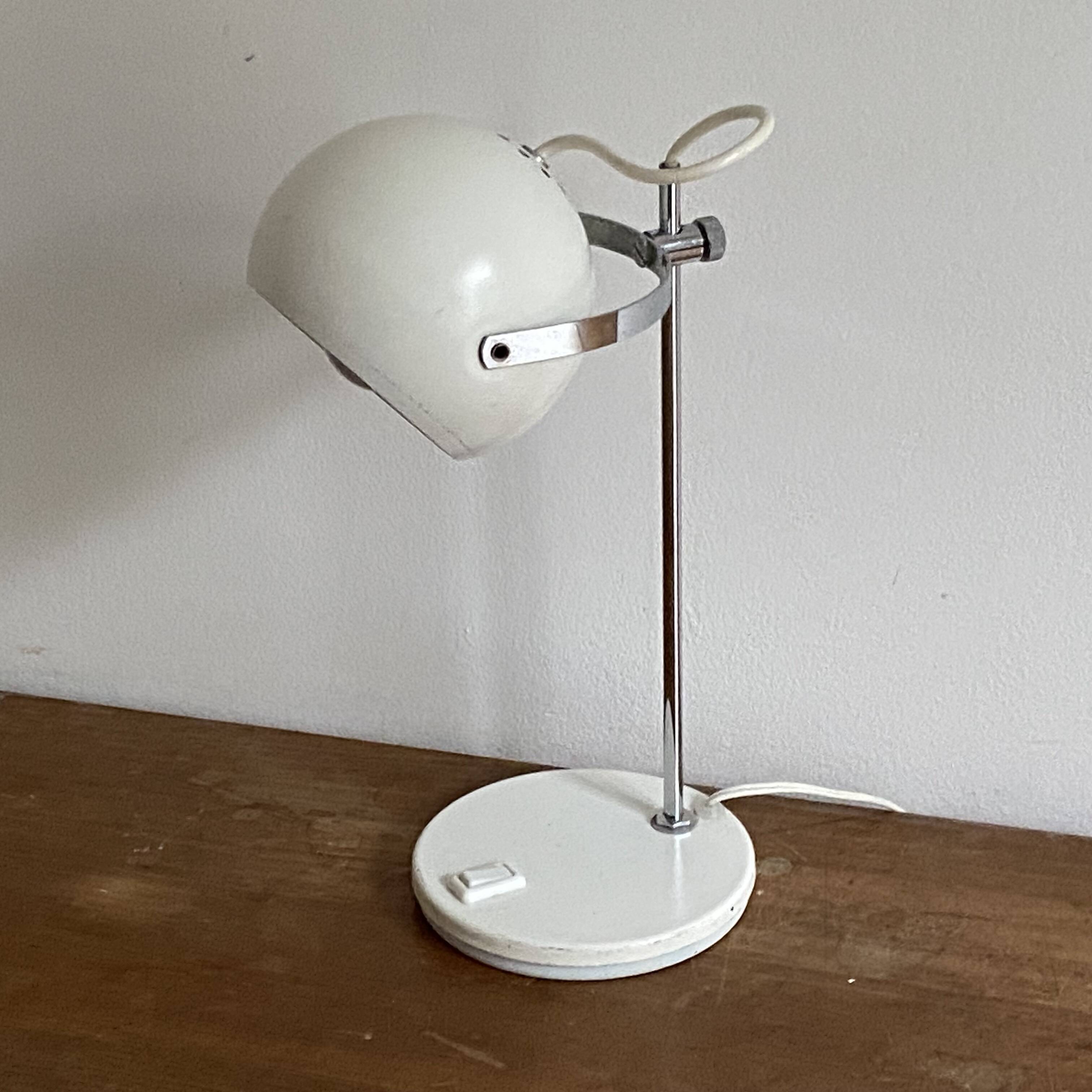 Lampe eye ball. 1970. space age. blanc.