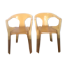 Vintage yellow chair pair