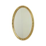 Miroir ovale doré Deknudt style Hollywood Regency