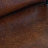 Luxury set of 4 comfortable dining chairs made of sheepskin leather