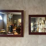 Mirror in wood and brass
