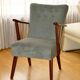Deux élégants fauteuils Art déco bleu tourterelle – récemment retapissés