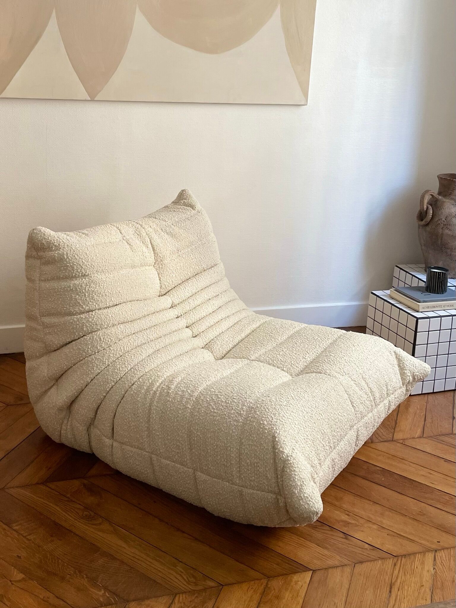 Driver Togo Ligne Roset by Michel Ducaroy curly wool