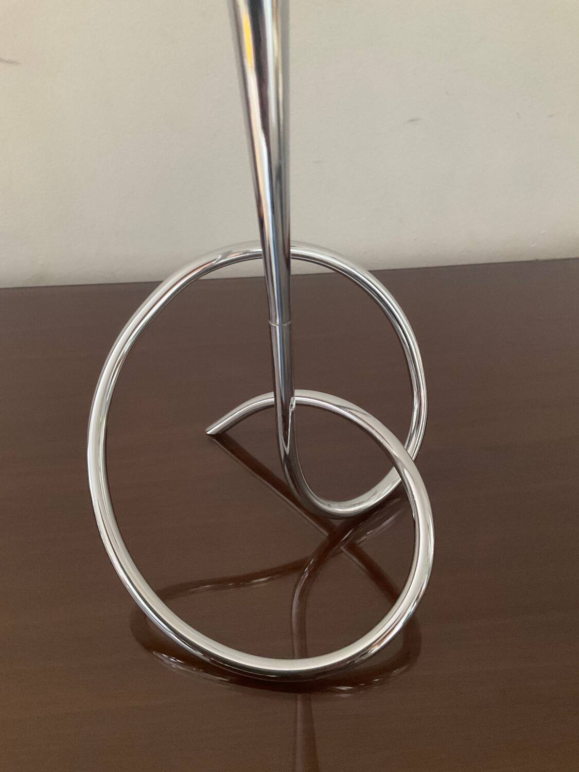 Designer soliflore vase in twisted stainless steel