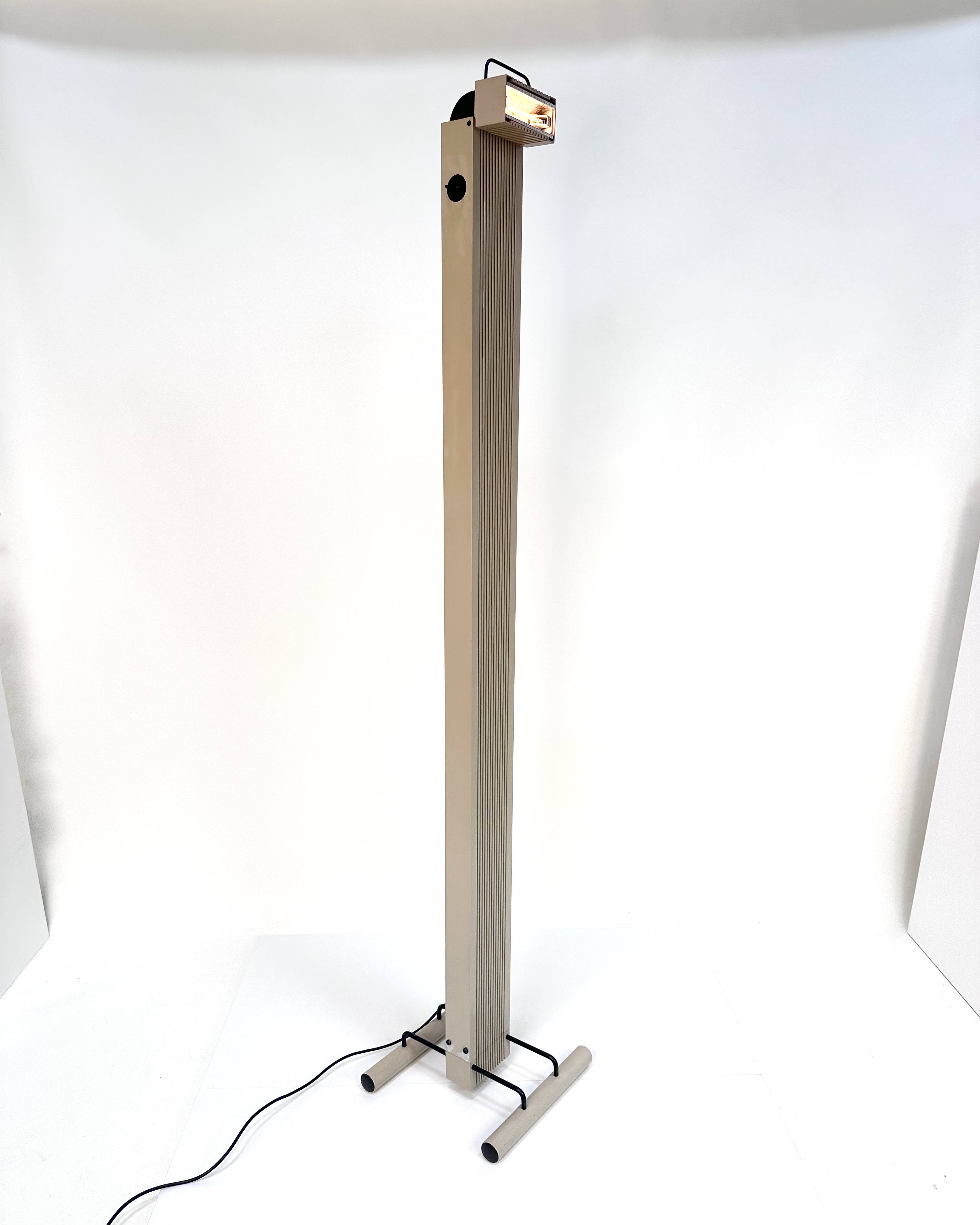 "Zagar" Halogen Floor Lamp, First Model in Metal by Silvio Carpani for Stilnovo, Italy 1978