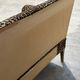 Vintage leopard velvet sofa / wall sofa with drop-down arms, France.