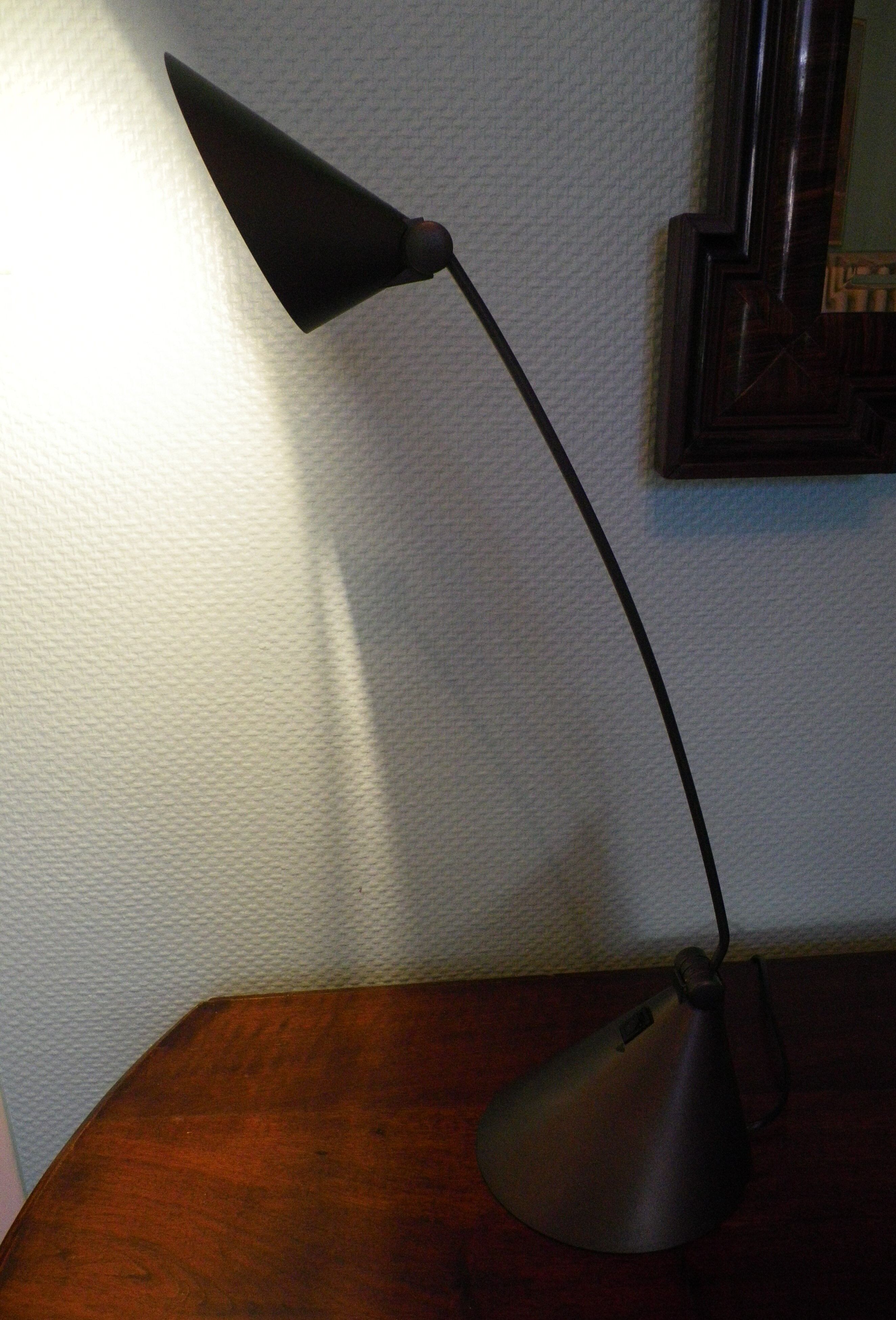 Table lamp, tiltable and adjustable, grey metal