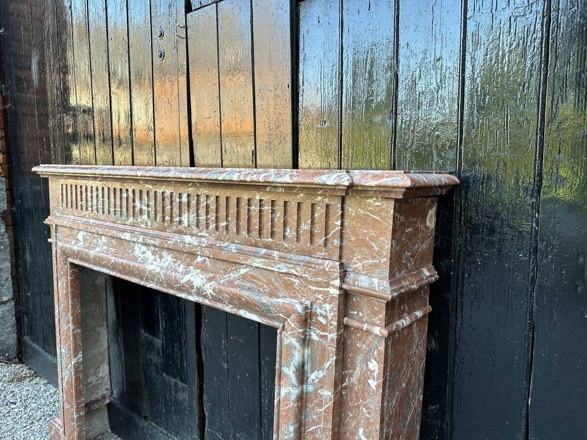 Napoleon III Louis XIV Style Fireplace In Red Rance Marble Circa 1880