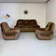 Lot of 2 cosy fabric armchairs, French design, vintage 1970s.
