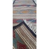 Hand-made multi-coloured hallway carpet made of pure wool  60x90cm
