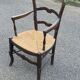Vintage Provencal chair in solid wood and straw