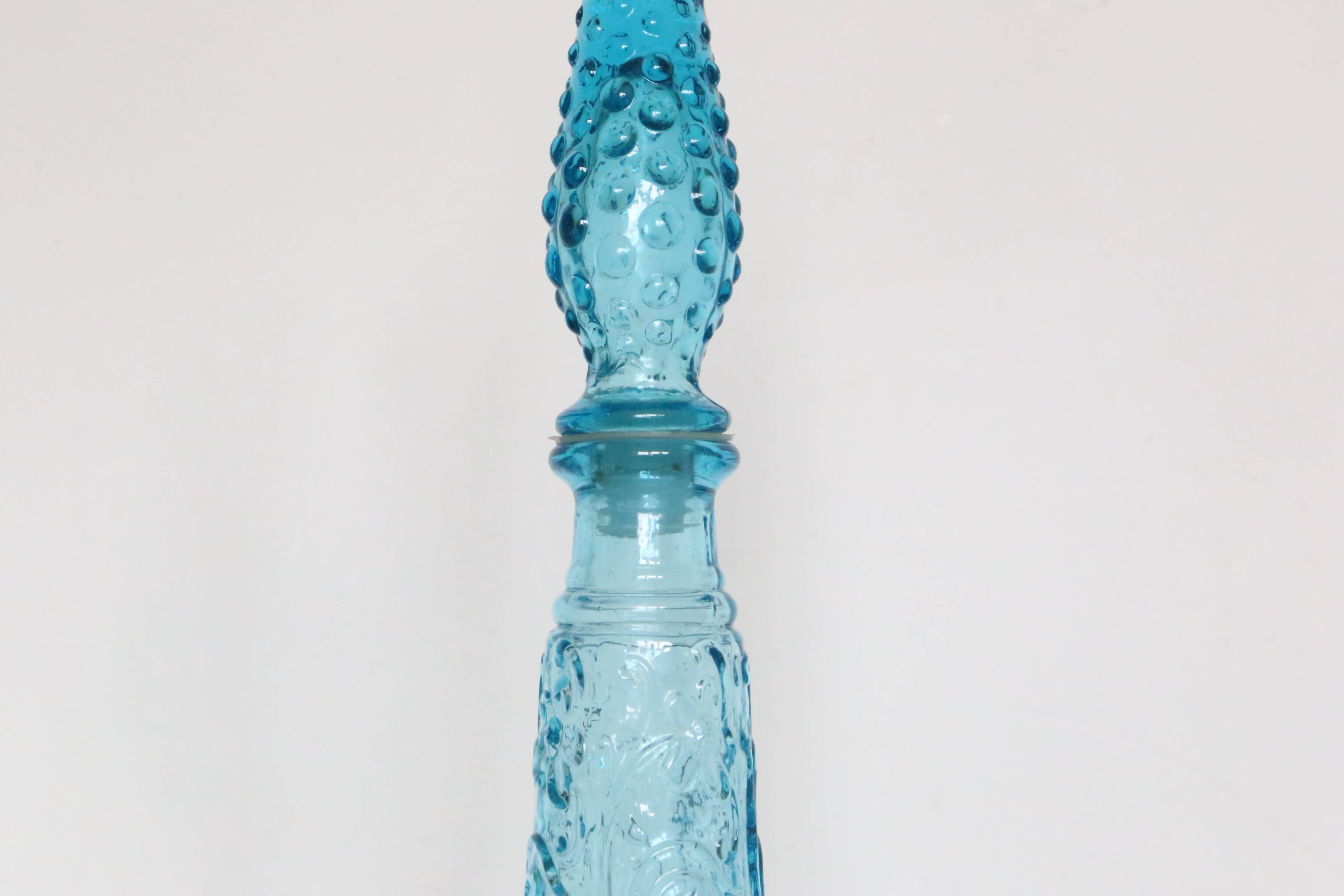 Empoli carafe, made in Italy, blue, vintage 60s