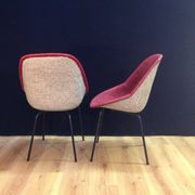 Set of pink chairs by Genevieve Dangles-Christian Defrance for Burov, 1950s