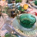Saladier et 8 coupelles en verre Arcoroc