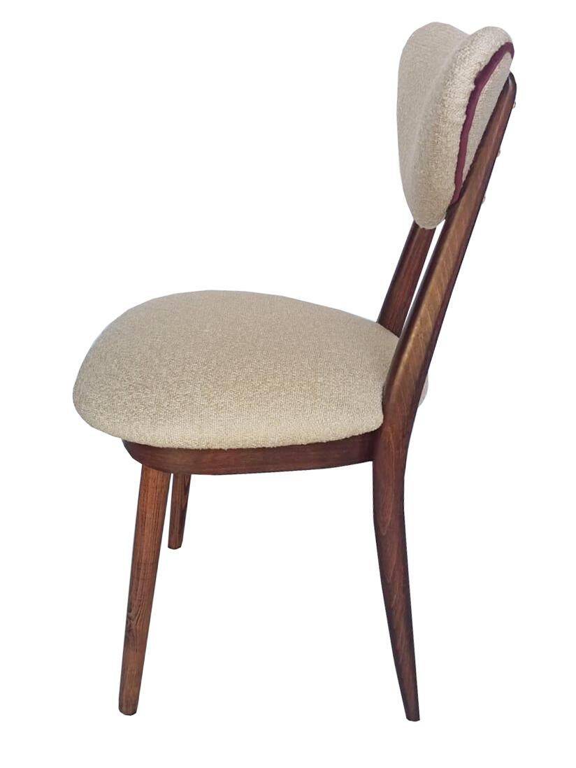 Heart Chair by Helena & Jerzy Kurmanowicz in Beech Wood and Boucle