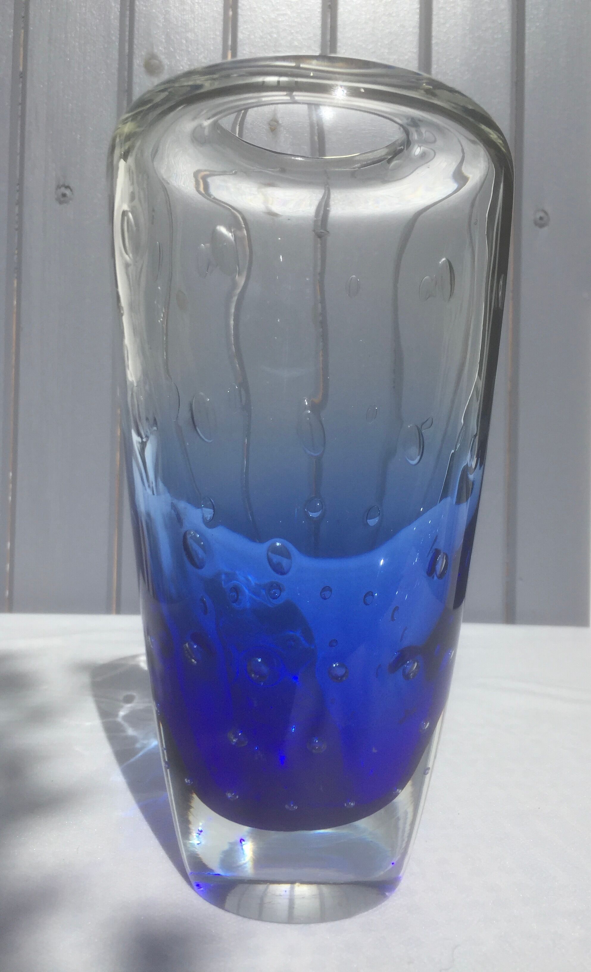 Vase scandinave bo-borgstrom verre soufflé 60/70 vintage