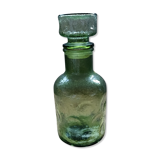 Green carafe blown glass, texture, vintage 1970s