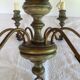 Patinated painted wood chandelier