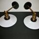 Pair of metal wall lamps in black and white color