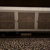 White wooden sideboard and canning