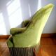 Art Deco green velvet toadstool armchair