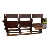 3 sièges cinéma pliants vintage bois