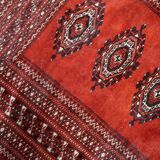 Handmade vintage Uzbek Bukhara rug 91cm x 155cm, 1950s