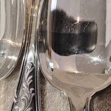 12 silver-plated metal soup spoons, Ercuis Dubarry model.
