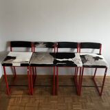 Set of 4 'Cowskin' stools (seat height 66cm)