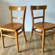 set of 4 Thonet bistro chairs in curved wood honey Mid-Century 50s