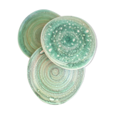 Lot of 7 plates Niderviller green celadon earthenware