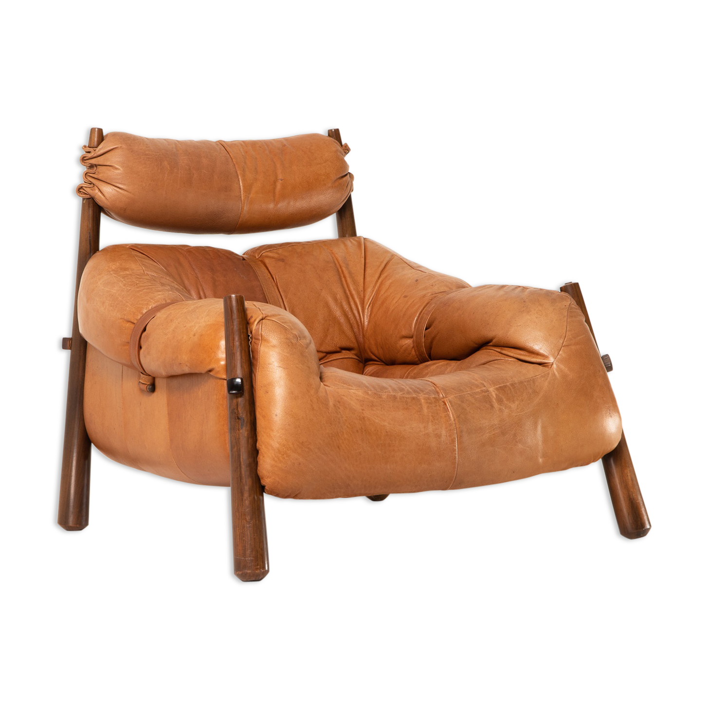 Percival Lafer MP-81 rosewood and leather Brazilian lounge chair