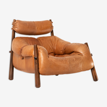 Percival Lafer MP-81 rosewood and leather Brazilian lounge chair