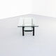 80s solid metal and glass coffee table