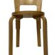 Chaise vintage modèle 65 par Alvar Aalto pour Artek (Linoléum noir)