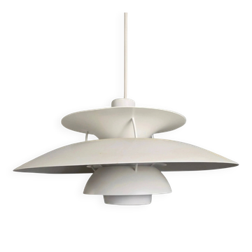 PH5 white pendant model by Poul Henningsen for Louis Poulsen, Denmark 1960