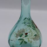 Magnifique service a liqueur en vere bleu emaille legras george sand art no